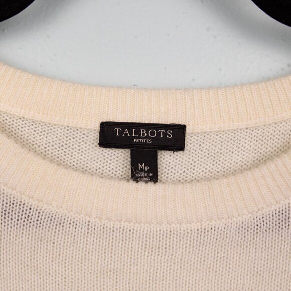 Talbots cream joy wool/alpace blend sweater-MP - Picture 3 of 4